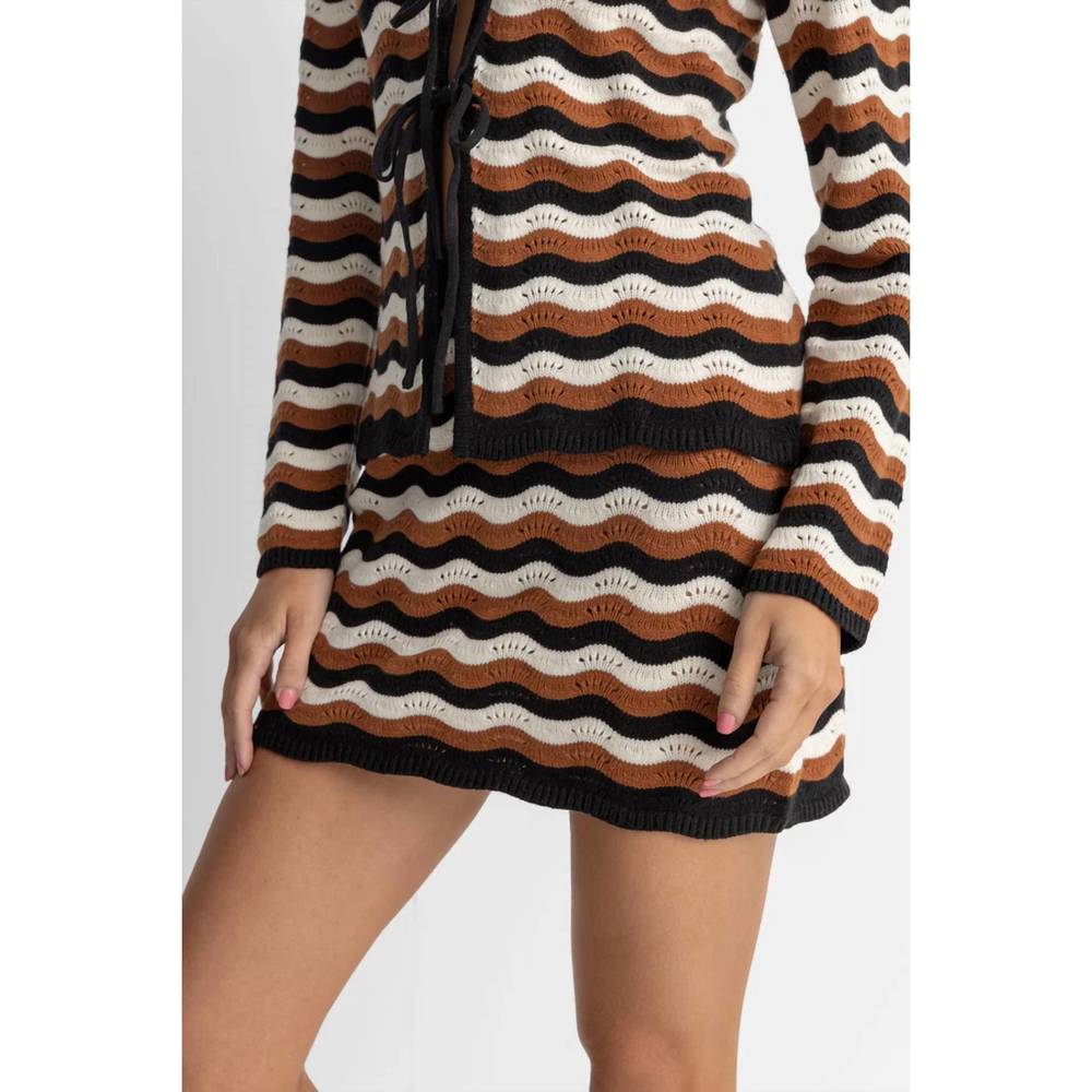 NEW RHYTHM. venice knit mini skirt in black